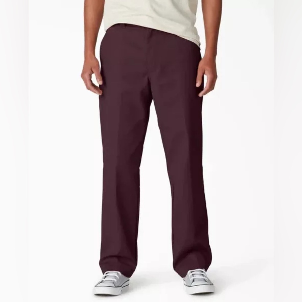NEW! Dickies Skate Pant 34x32 Maroon Twill - Skateboarding WPSK67MR